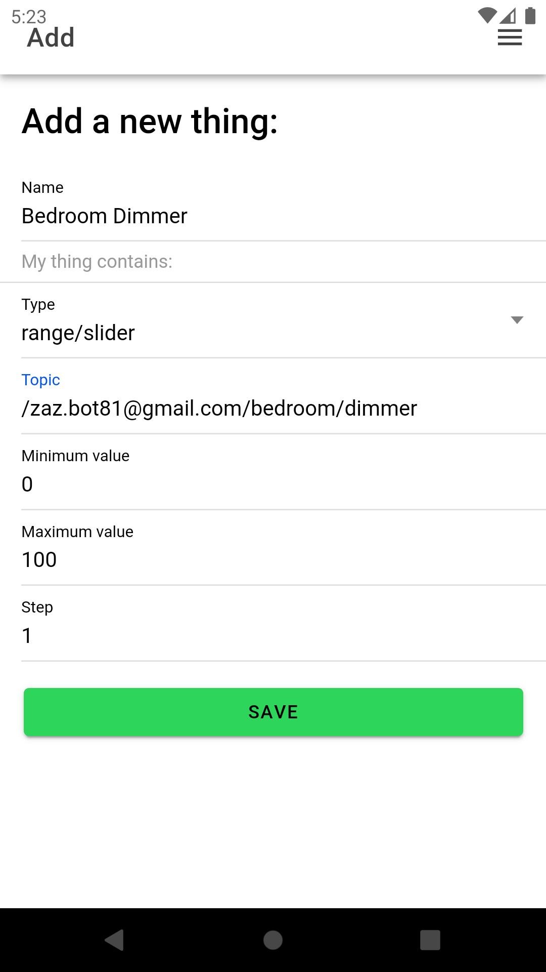 Slider page